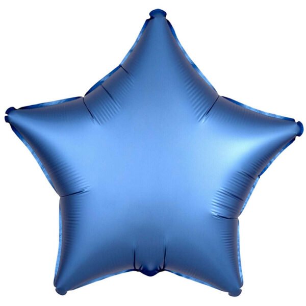 Folieballong Stjärna Azure Blå Satinluxe
