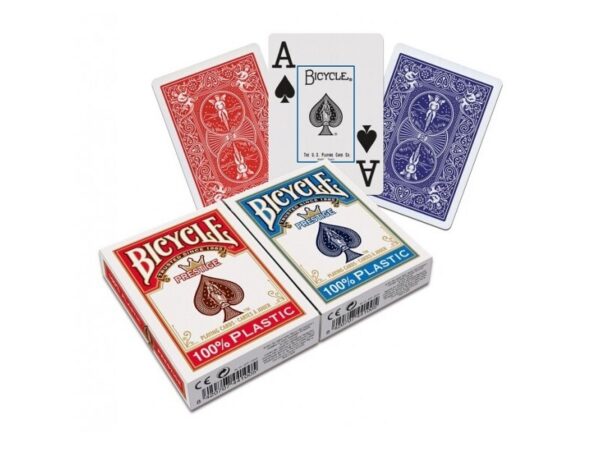 BICYCLE F44100 Prestige 100% Plastic Professional Poker Playing Cards.Casino Quality, 62. 5 x 88 mm(Assorted colors )