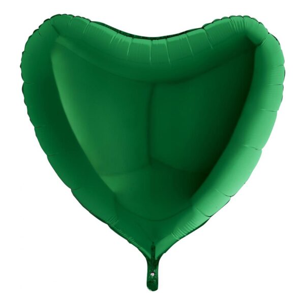 Folieballong Stor Hjärta Grönt - 45 cm
