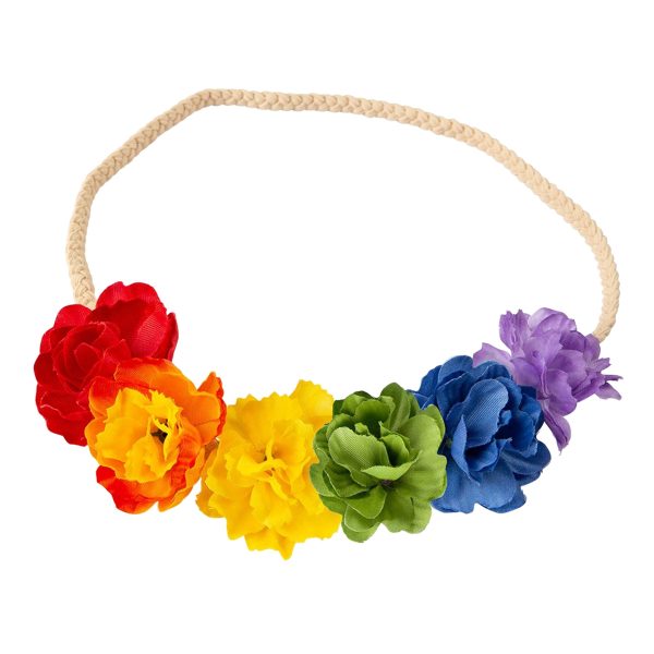 Blomsterkrans Regnbågsfärgad - One size