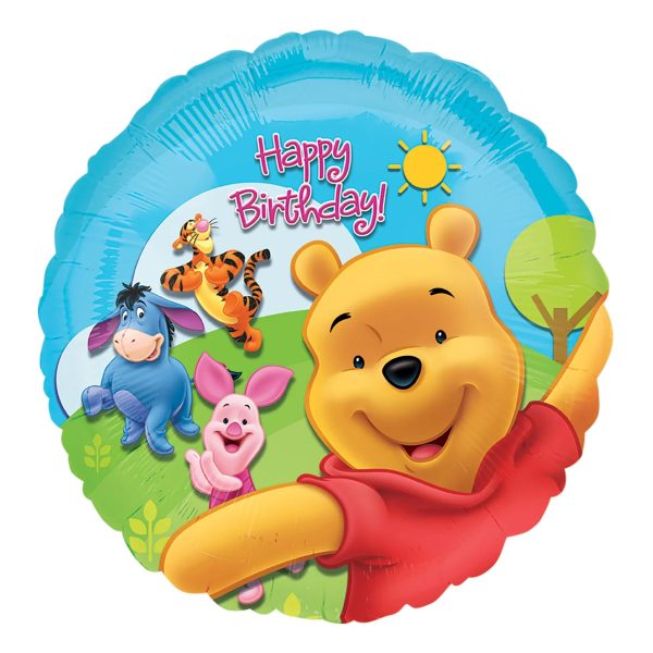 Folieballong Nalle Puh Happy Birthday