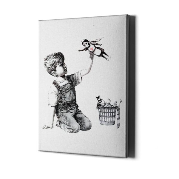 Banksy Game Changer Superhjälte Sjuksköterska Canvas - Hälsovårdare Väggkonst Print Inramad Målning - Lekande Barn Sjukhus Konstverk Dekor